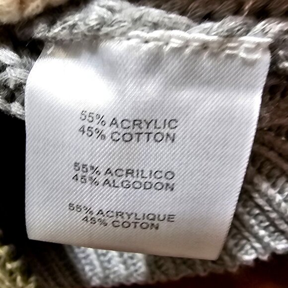 Colorblock Turtleneck Cable Knit Sweater By Whiteroom + Cactus S Acrylic & Cotto - Picture 4 of 7